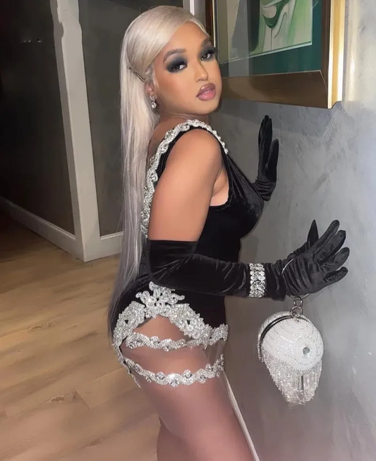 New Arrival Black Velvet Birthday Dresses For Women Luxury Beading Prom Gowns