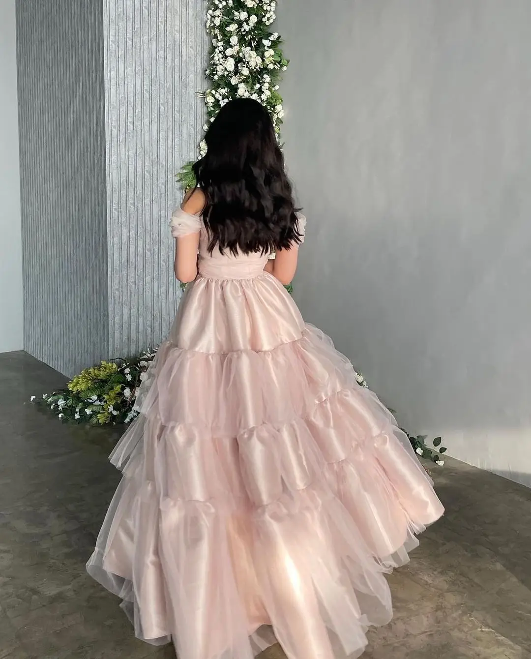 Romantic Prom Dresses Off-Shoulder A-Line Floor-Length Princess Customized Formal Occasion Dresses