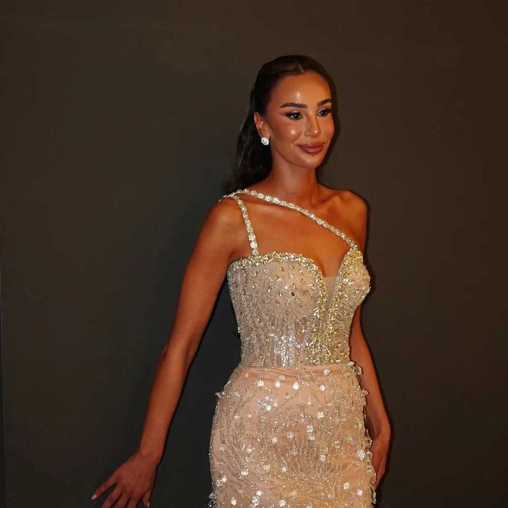 Crystals Evening Dresses for Women Sleeveless Gala Gown فساتين سهرة فخمة ٢٠٢٥ Elegant Gala 2026 Customized