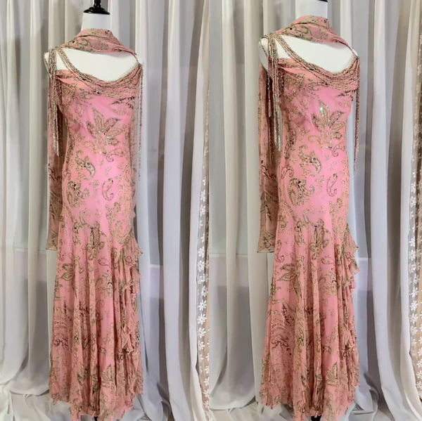 Fairytale Pink Spaghetti Straps Mermaid Evening Gowns Vintage Elegant Beaded Silk Long Prom Dress Guest Dresses