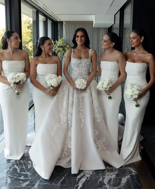 Fashion Wedding Dresses Appliques Bridal Gowns Spaghetti Straps Pearls A Line Princess Mermaid Customized