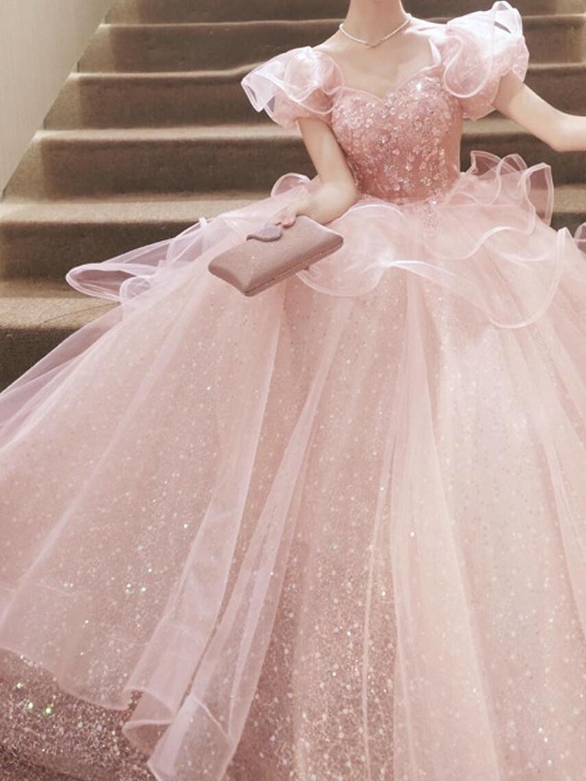 Prom Dress Pink,Pricness Dress,Fairy Ball Dress,Wedding Party Dress,Evening Party Dress,Graduation Bridesmaid Dress,Cocktail Dress,Dresses