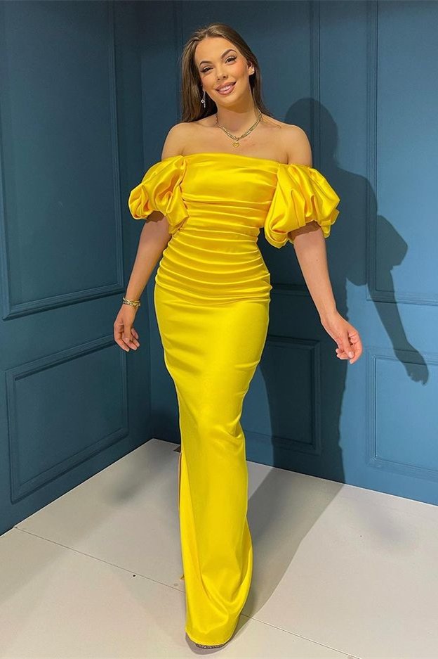 Beautiful Off-the-Shoulder Mermaid Evening Dress Long Short Sleeve