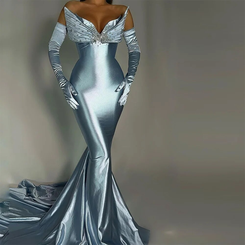 Sexy Mermaid Prom Dresses for Black Girls Sweetheart Beadings Crystal Birthday Party Dress Illusion Evening Gown