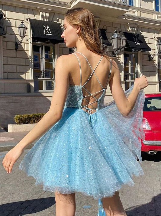 Pretty A-line Homecoming Dresses With Stars