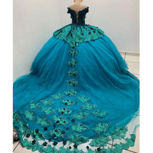 Green Quinceanera Dresses Ball Gown For Sweet Girl Beaded Sequined Sweetheart Floor-Length Party Prom Dress Vestidos De 15 Años