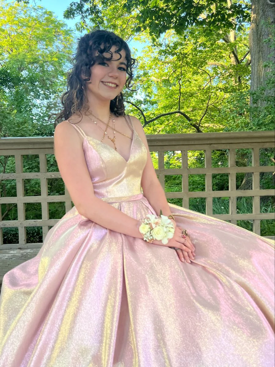 Charming A-line V Neck Long Prom Dress,Graduation Dress – Flora Dress