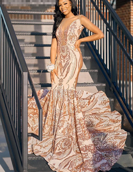 Long Mermaid Lace Prom Dresses for Black Girls vestidos de fiesta elegantes Party Formal Occasion Dresses