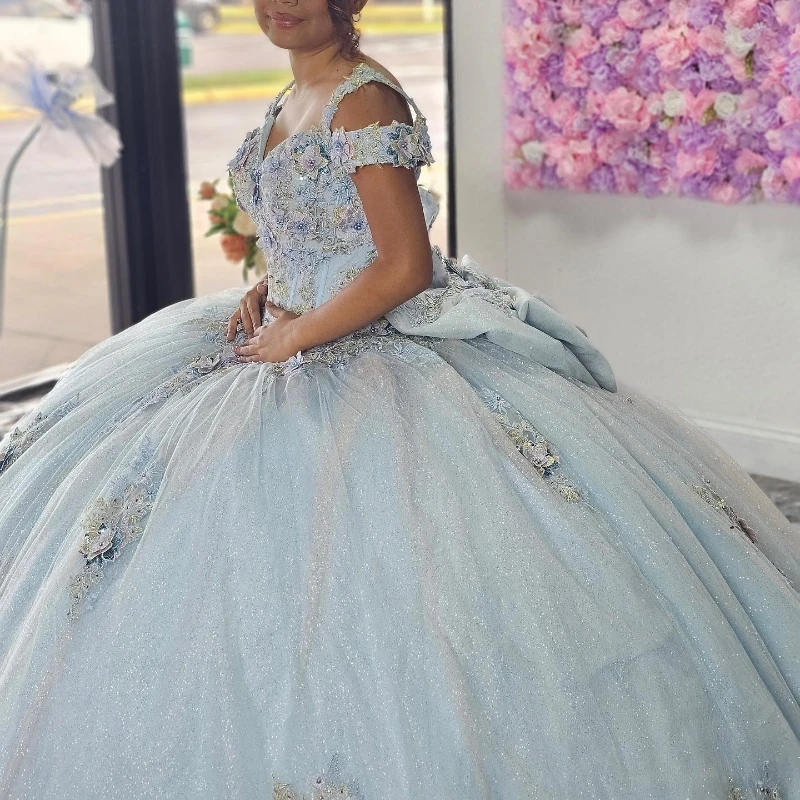Sky Blue Quinceanera Dresses Sweet 15 16 Birthday Party Gown
