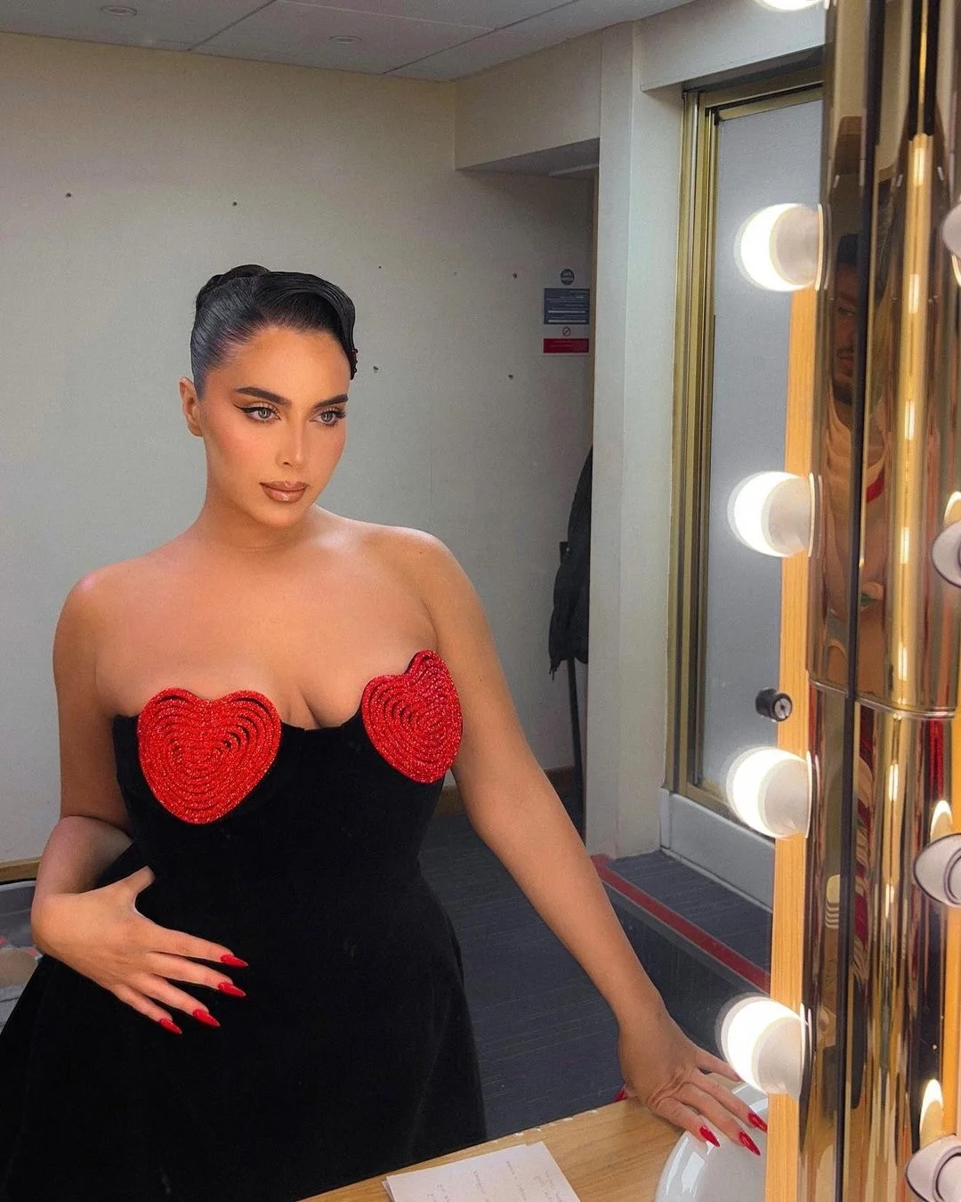 Brithday Luxury Dresses Women Evening Outfits Sexy Red Heart Strapless Party Dress Patchwork Prom Gown Fashion Lady Clothes