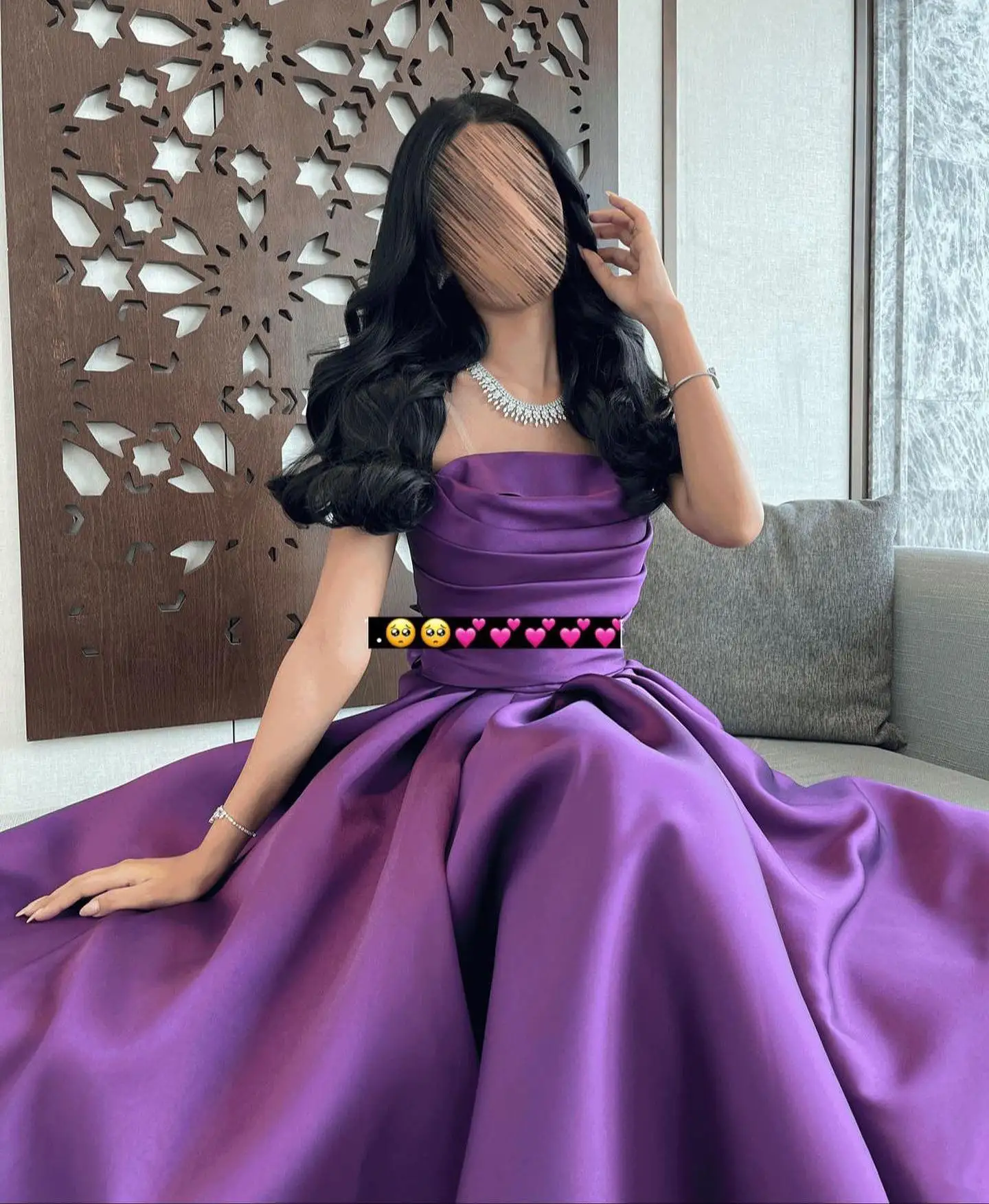 Elegant Off the Shoulder Evening Dress with Tiered Ruched A-Line Tea Length Satin Prom Dress High Quality