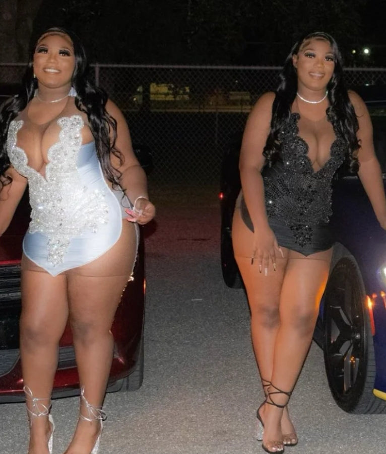 Black Sexy Short Graduation Gowns Sparkling Diamante Appliqued Sequins Prom Gowns African Girl See Through Homecoming Dress