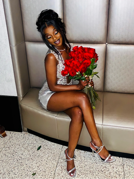 Silver Scoop Neck Sheer Short Cocktail Prom Dress African Black Girls Beaded Satin Mini Birthday Party Gowns Homecoming