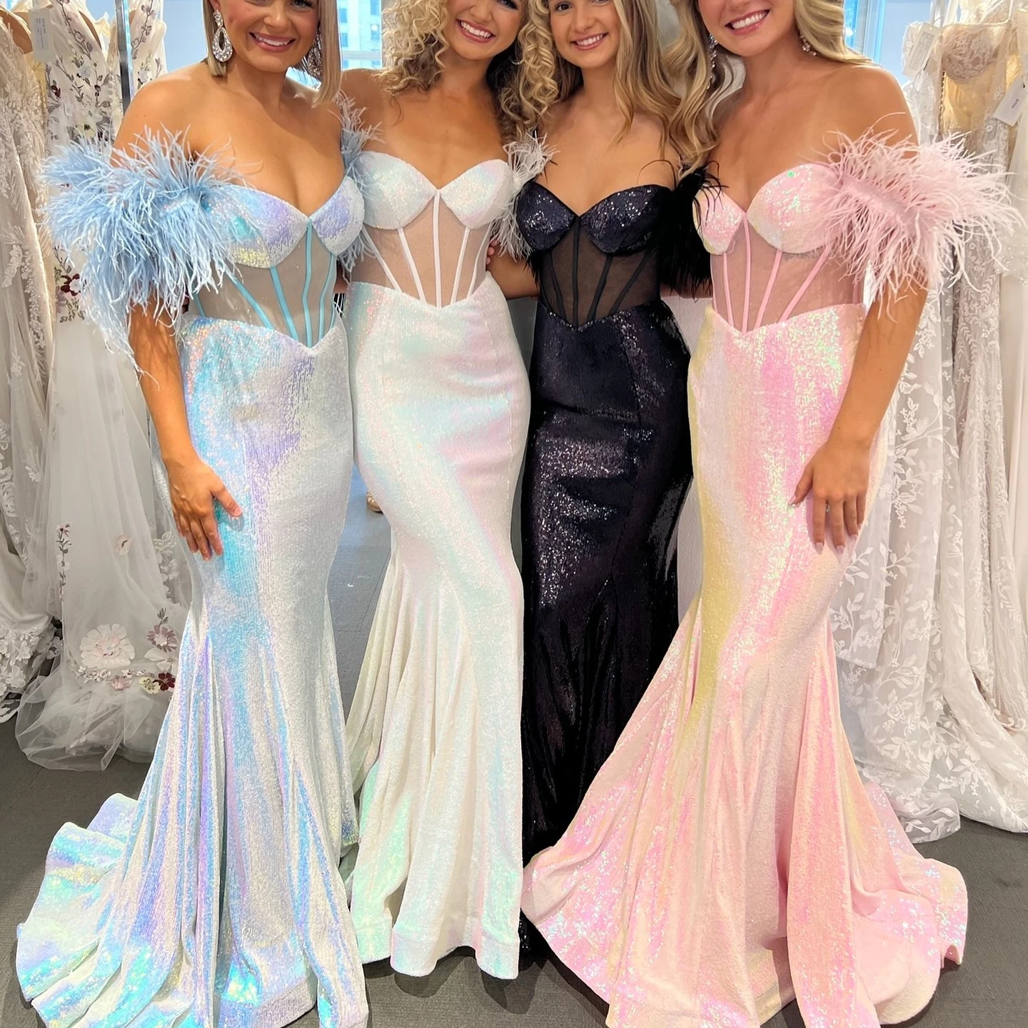 Sequin Formal Party Dress Sheer Corset Lady Pageant Prom Evening Event ...