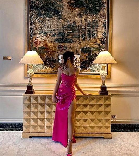 Prom Dresses Simple Exquisite Strapless Mermaid Draped Satin Formal Occasion Gown matric formal farewell dresses