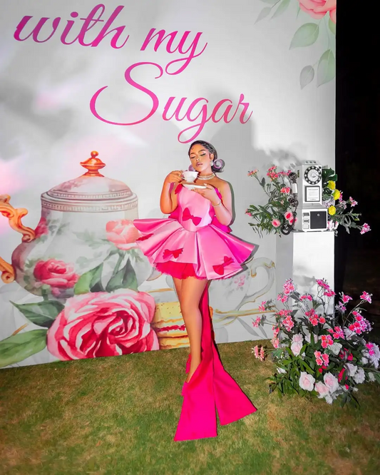 New Arrival Pink Bows Short Dress Cute 2 Colors Mini Birthday Dress with Detachable Bow Women Prom Party Dresses Custom Made