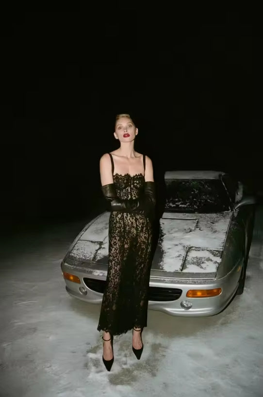 Black Lace Patwork Sleeveless Maxi Dress for Women 2025 Summer Sexy Bodycon Party Dresses Fashion Summer Celebrity Club Wear