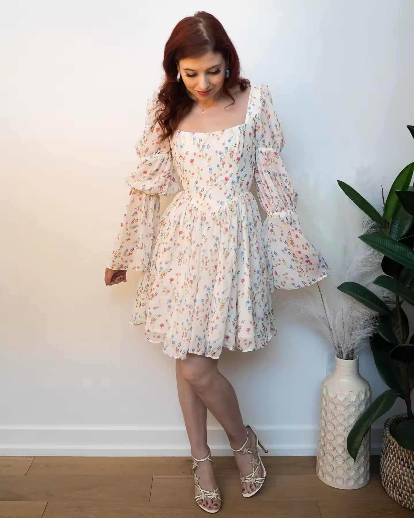 Summer Casual Holiday Dress New Arrivals Square Neck Lantern Sleeve Birthday Party Dresses Mini Women's Clothing