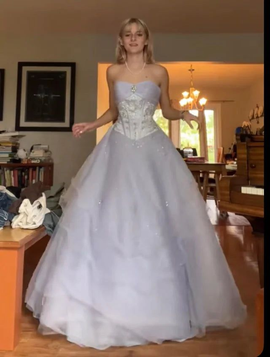 A Line Strapless Party Dress Long Evening Dress Prom Dresses