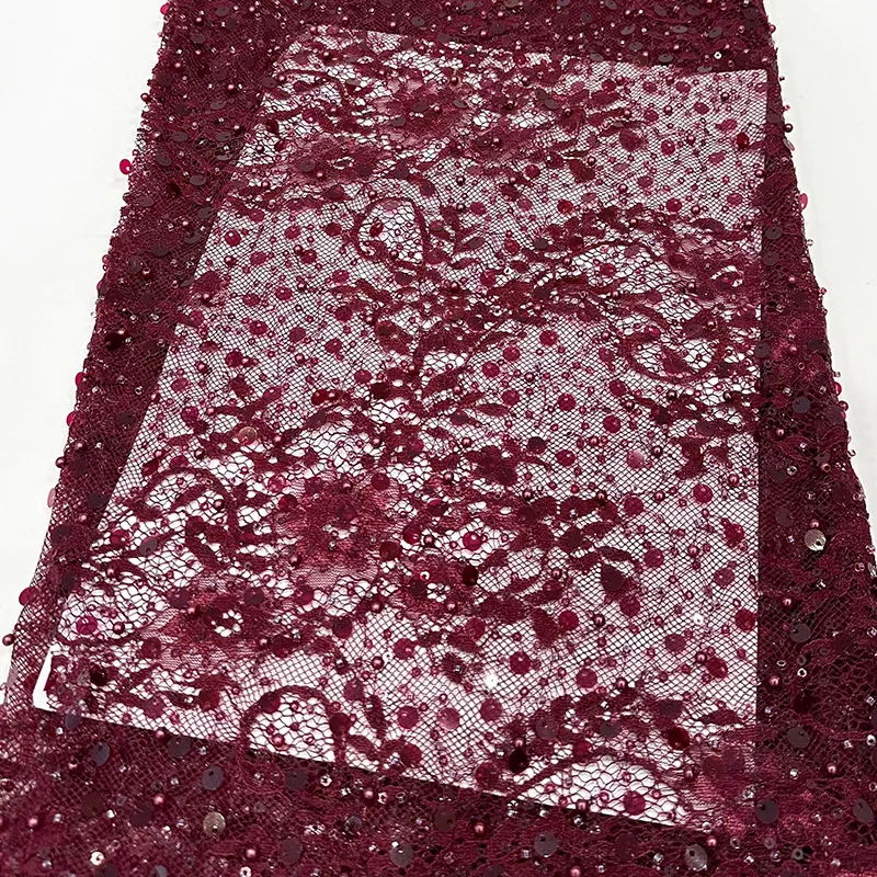 Customized Women Burgundy Deep V Prom Dress Lace Sequin Spaghetti Strap High Slit Slim Party Dresses for Elegant Occasions