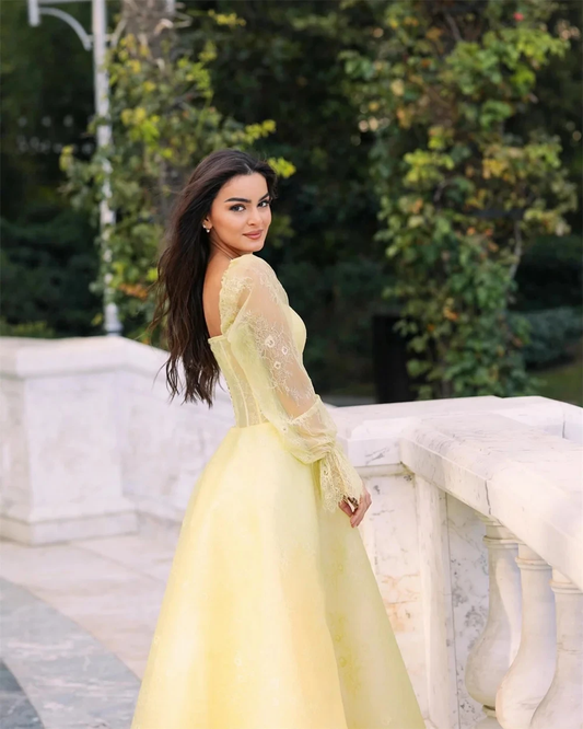 Lace Long Sleeves Formal Bespoke Occasion Gown Evening Dresses Prom Pastrol Unisex Jersey Retro Dubai Saudi Arabic Customized