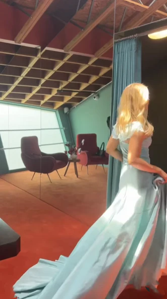 Off The Shoulder Light Sky Blue Evening Dress Prom Dresses