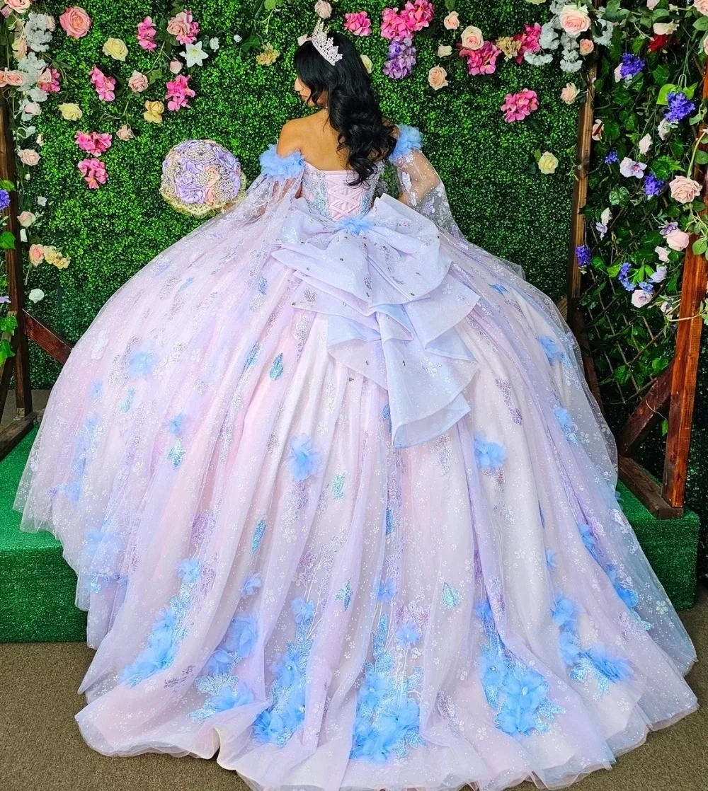 Puffy Quinceanera Dresses Ball Gown Sweetheart Appliques Floral Beaded Sweet 16 Dresses 15 Años Customized