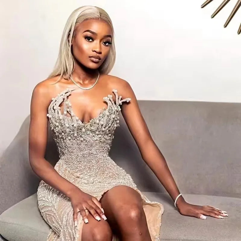 Elegant Mermaid Prom Dresses 2025 Sweetheart Rhinestone Beading Mermaid Party Gowns Sequin Bespoke Occasion Dresses Customized