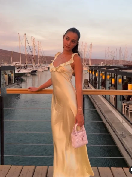 Sheath Straps Floor-length Satin Long Yellow Evening Dress Prom Dresses