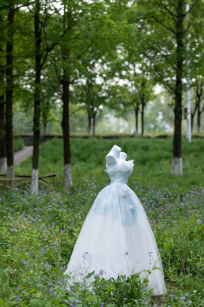 Shinning Ball Gown Strapless Light Sky Blue Tulle Long Prom Dresses Impress 19th Birthday Outfits Prom Gown