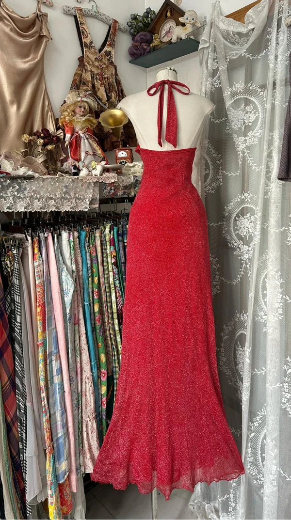 Sweet Black Halter A-Line Chiffon&Tulle Open Back Prom Dresses Birthday Dresses