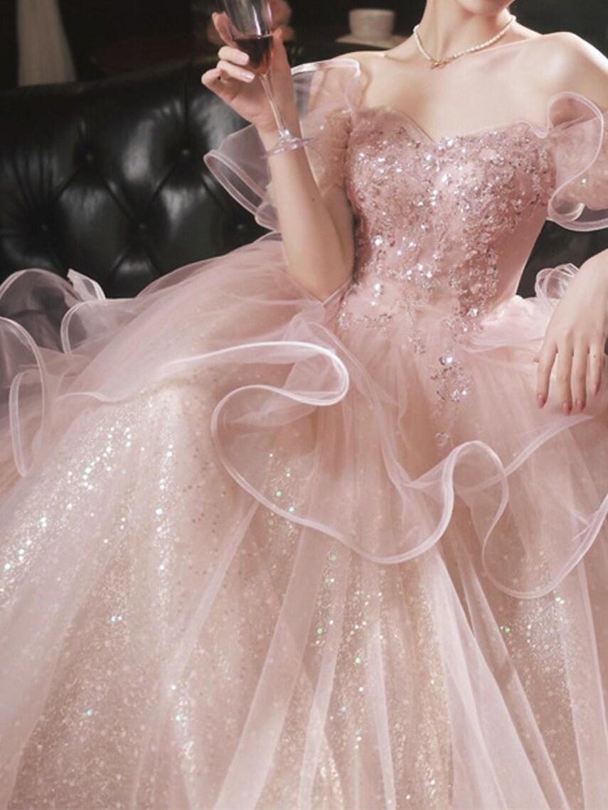 Prom Dress Pink,Pricness Dress,Fairy Ball Dress,Wedding Party Dress,Evening Party Dress,Graduation Bridesmaid Dress,Cocktail Dress,Dresses