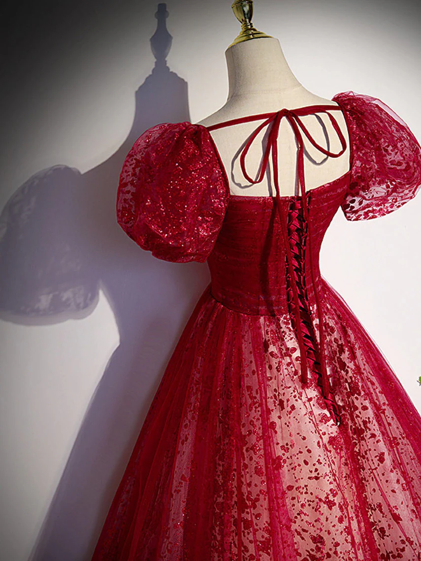 Fantasy Red Princess Prom Dress,Evening Gowns,Graduation Bridesmaid Dress,Cocktail Dress,Fairy Gown,Elegant Party Dress,Wedding Party Dress