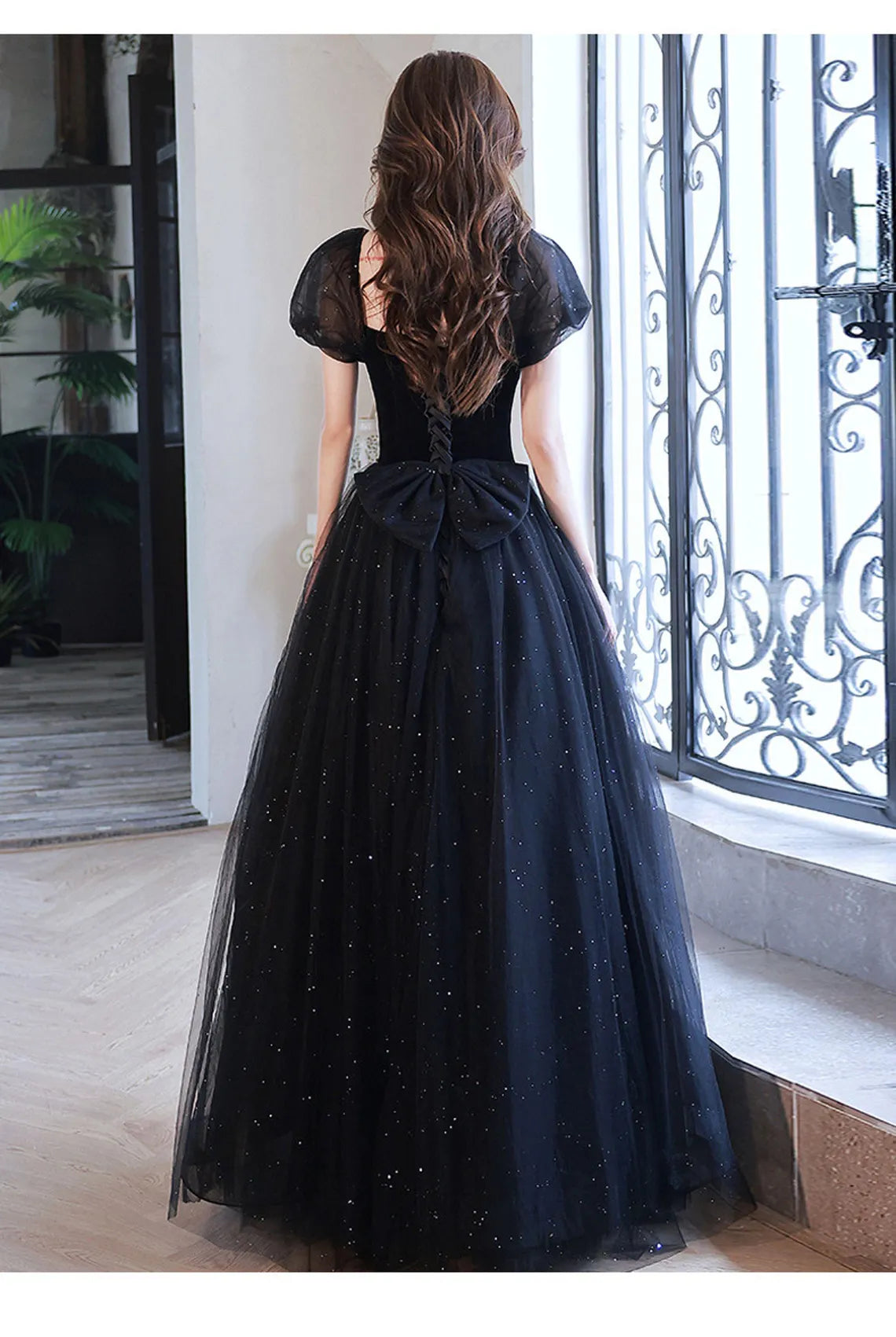 Fantasy Black Prom Dress,Formal Evening Gowns,Sweetheart Birthday Graduation Bridesmaid Dress,Cocktail Dress,Fairy Ball Gown,Christmas Gifts