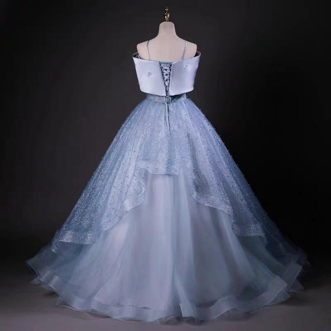 Fairy Princess Ball Gown,Blue Long Prom Dress,Elegant Ball Dress,Formal Prom Dress,Evening Party Dress,Cocktail Dress,Birthday Party Dress