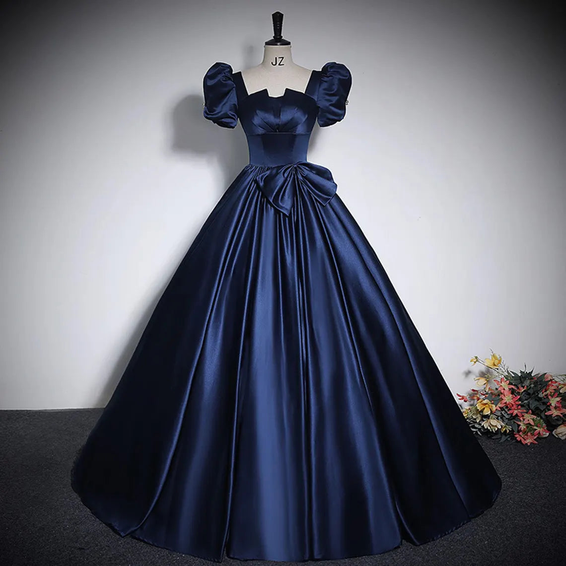 Luxury Blue Satin Prom Dress,Sweetheart Gown,Fairy prom dress,Wedding dress,Elegant party dress,Princess Bridesmaid Graduation Birthday Gown