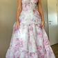 Cute Chiffon Floral Print Prom Dress Senior Evening Gown