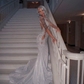 Shining Silver Mermaid Long Sleeves Prom Dress