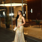 Gold Beaded Sequin Mermaid Prom Dress Evening Dress