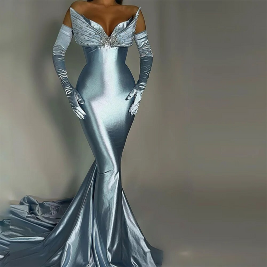 Sexy Mermaid Prom Dresses for Black Girls Sweetheart Beadings Crystal Birthday Party Dress Illusion Evening Gown