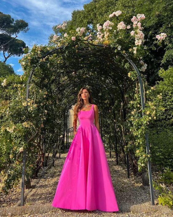 Elegant Hot Pink Long Prom Dresses – Flora Dress
