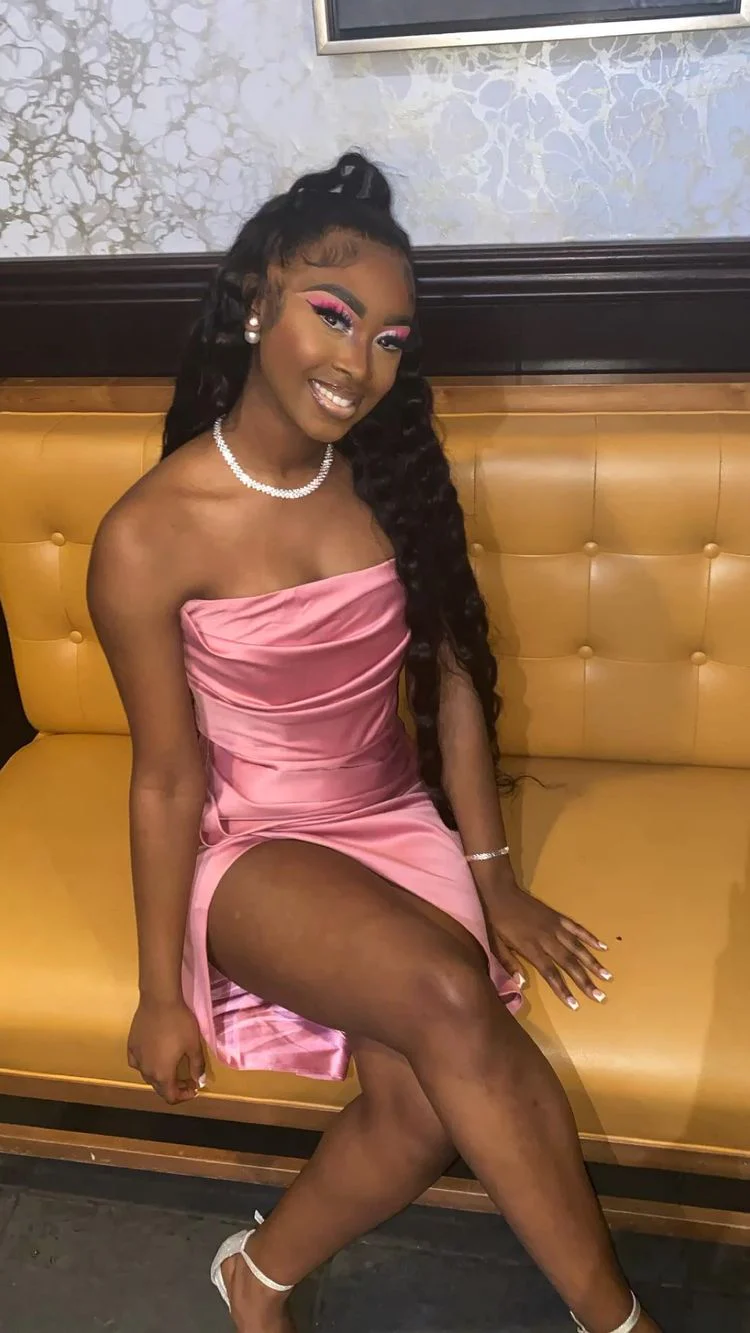 Pink 19th Birthday Dress Outfit Black Girl homecoming dress