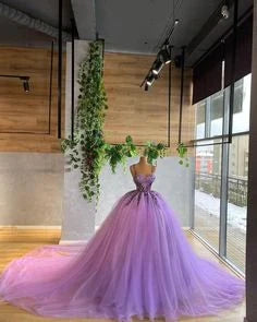 elegant lavender prom dresses ball gown evening dress