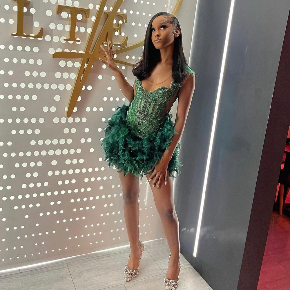 Cocktail dress dark green deals