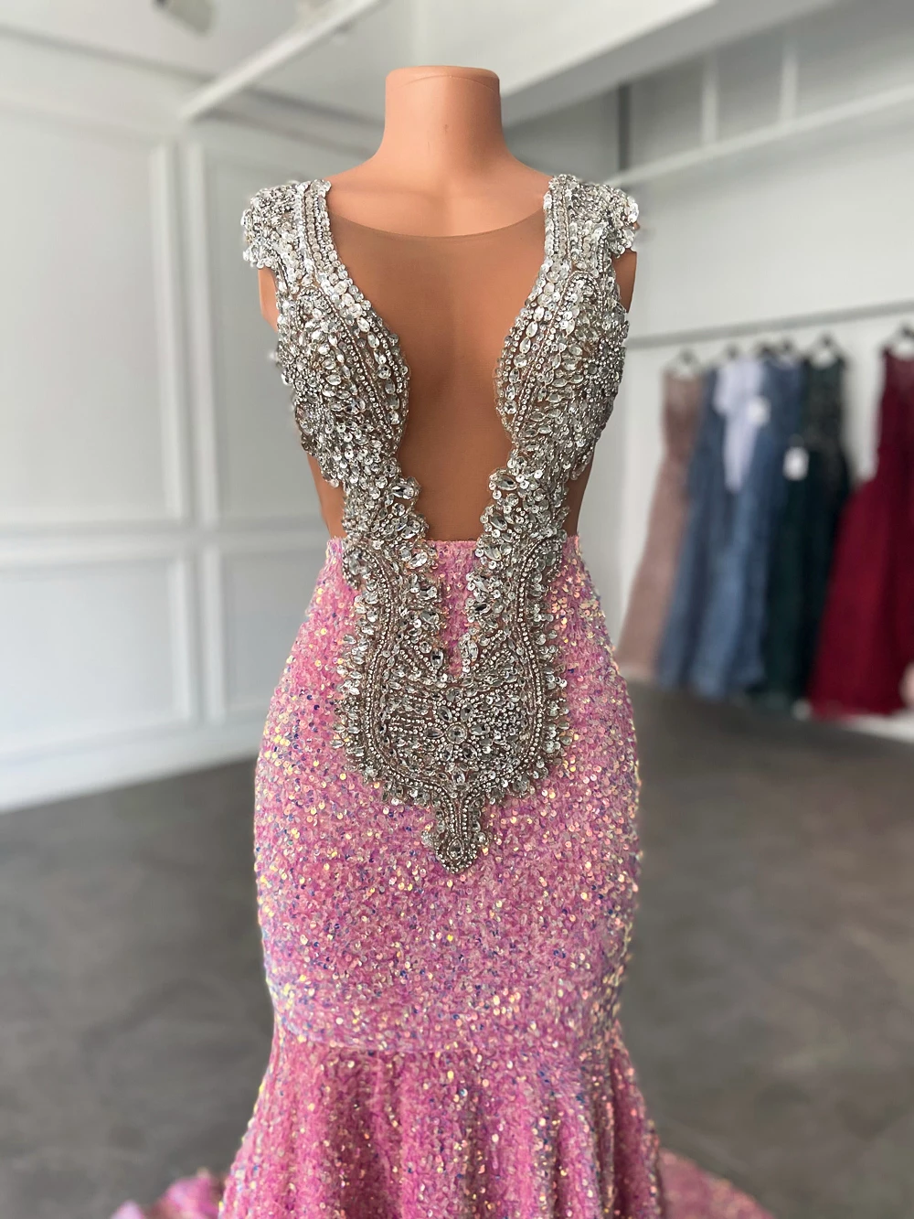 Pink and silver sales prom