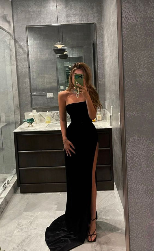 MERMAID BLACK PROM DRESS LONG EVENING DRESS